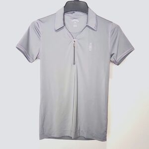 Callaway- Lincoln Golf Polo Gray short sleeve qtr zip top sz-small